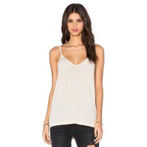 Revolve LNA Cabo Tank Top V-neck Side Slit Scour Taupe Knit V-neck Size XS